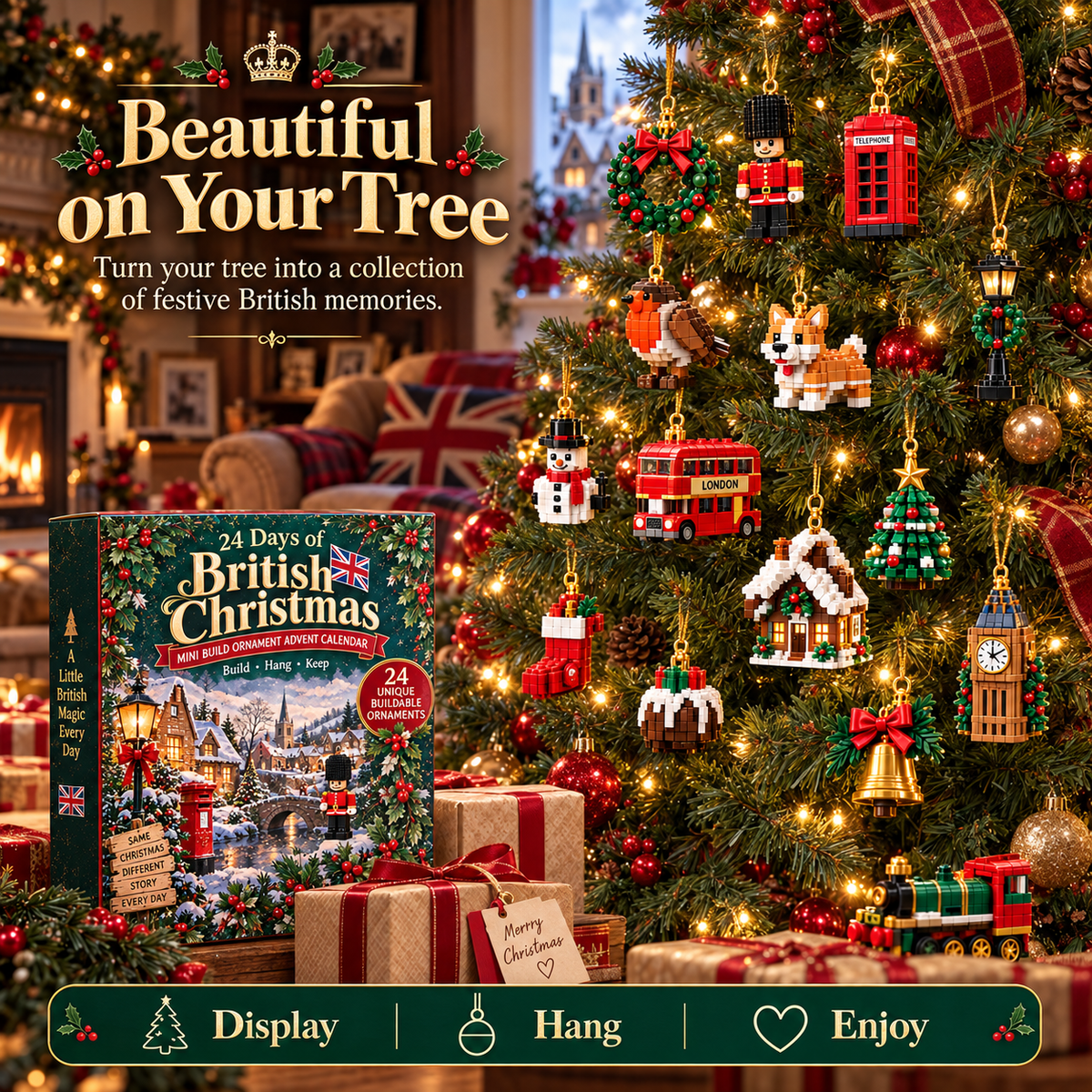 🎄 24 Days of British Christmas – Mini Toy Ornament Advent Calendar
