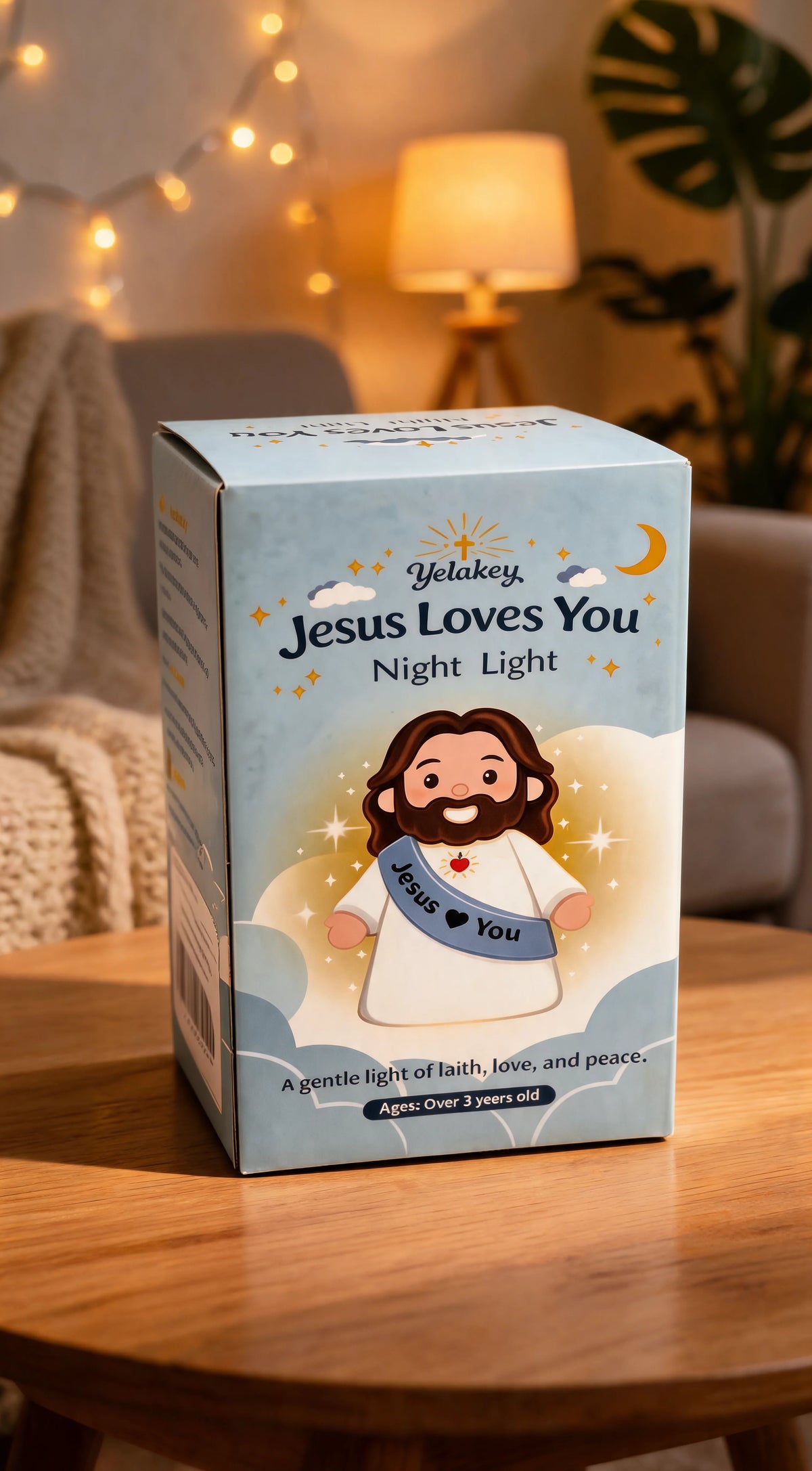 ❤️ Jesus Loves You Night Light – Cute Glowing Jesus Lamp | Christian Bedside Decor & Meaningful Faith Gift ✝️