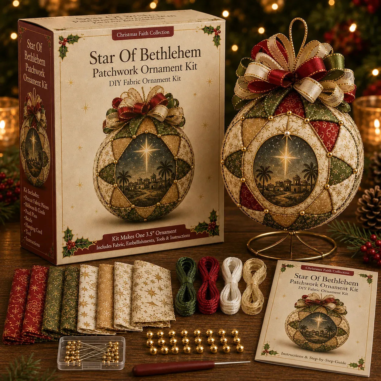 🔥LAST DAY 50% OFF - ⛪ Christmas Nativity Patchwork Ornament DIY Kit