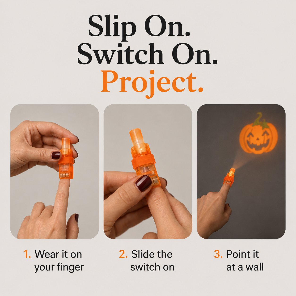 ⏰Limited Stock 49% OFF🎃Halloween Finger Projector Lights – Mini Pattern Projector