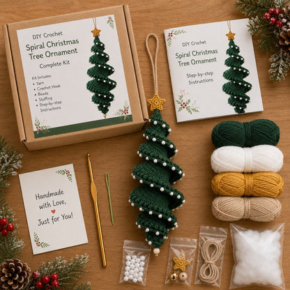🔥HOT SALE 50% OFF - 🎅🌲Crochet Snowman Spiral Oranment DIY Kit