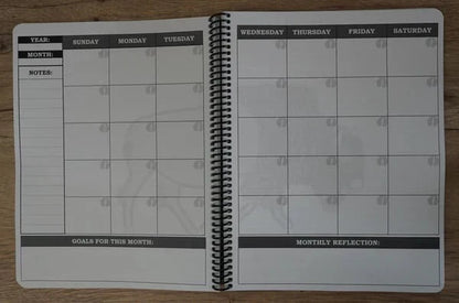 🔥🖤📚Themed Yearly Planner(✨Hardcover Book)