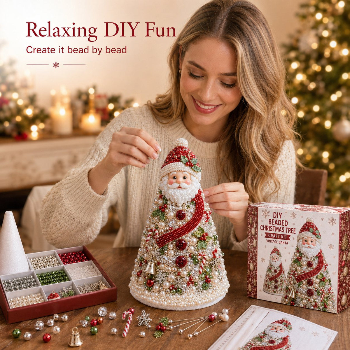🎄 DIY Beaded Christmas Tree Craft Kit