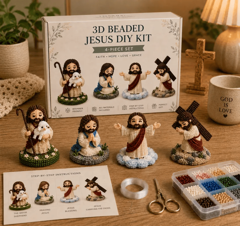 🔥 DIY Christian 3D Beaded Figurines Kit | Handmade Faith Craft for Prayer & Decoration