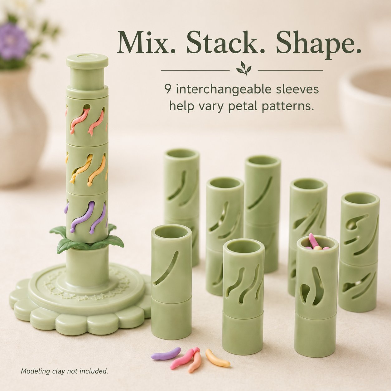 🔥Last Day 49% OFF -Modular Clay Bloom Maker with 9 Shaping Sleeves