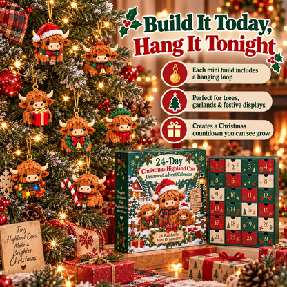 🐮🎄24 Days of Highland Cheer – Christmas Highland Cow Advent Calendar with 24 Mini Toys