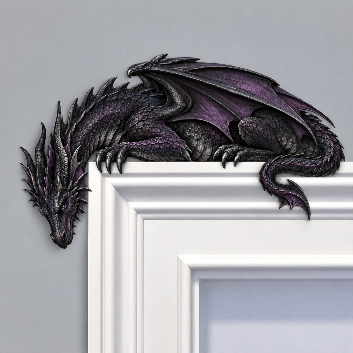 ⏳ Last Day 50% OFF – 🐉🔥 Sleeping Dragon Door Topper | Medieval Fantasy Dragon Guardian Wall Décor for Doorway, Gaming Room & Gothic Home 🏰✨