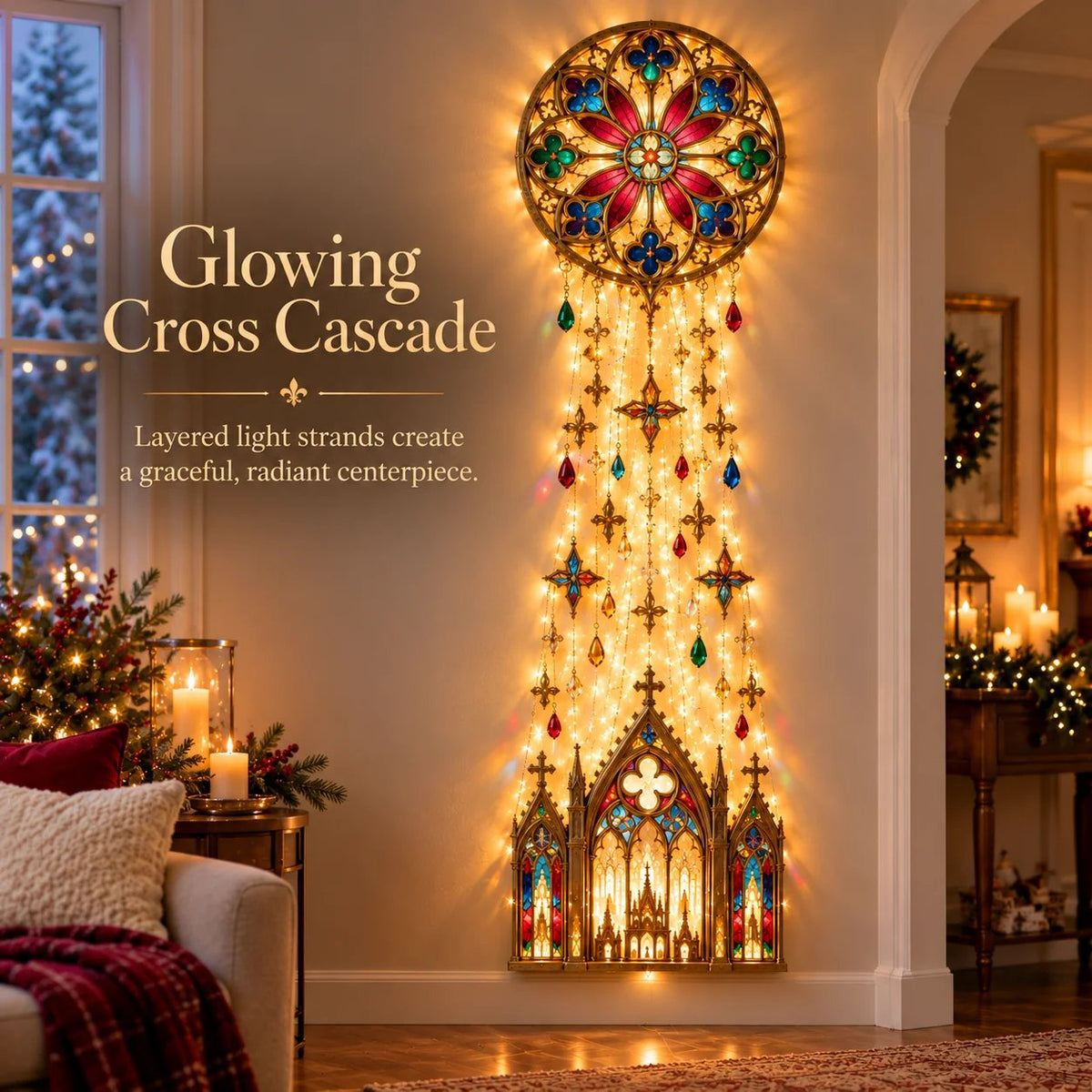 🔥HOT SALE🔥✨ Cathedral Grace Stained Glass Cascade Wall Light™