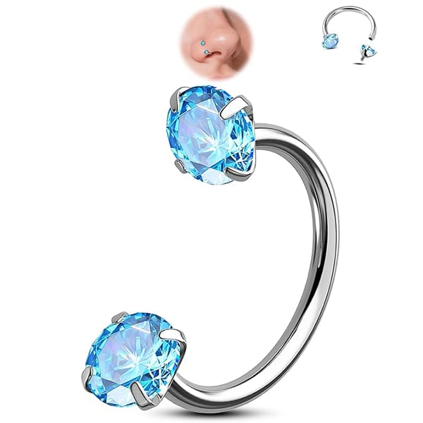 Buy 1 Get 1 Free⏰Horseshoe Gem Nose Ring – Internally Threaded & Comfortable