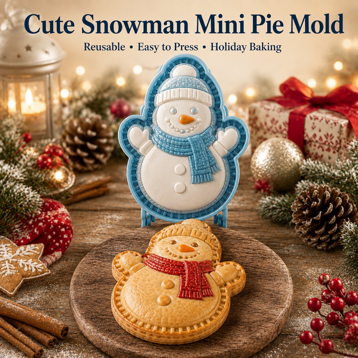 🎄8-Design Christmas Mini Pie Mold Collection| Reusable Embossed Molds