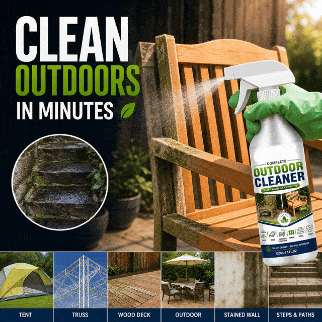 🌿 LIMITED-TIME 50% OFF! Outdoor Surface Cleaner Spray, Fast Acting Stain Remover for Patio, Wooden Furniture & Outdoor Surfaces