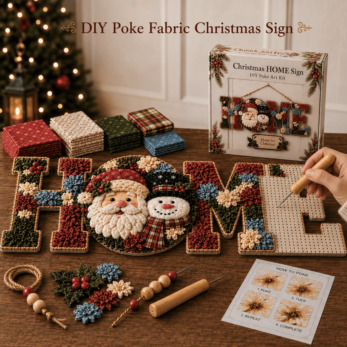 🔥49% Off Last Day - 🎄 ✨ DIY Fabric Poke Art HOME Sign Kit 🏡