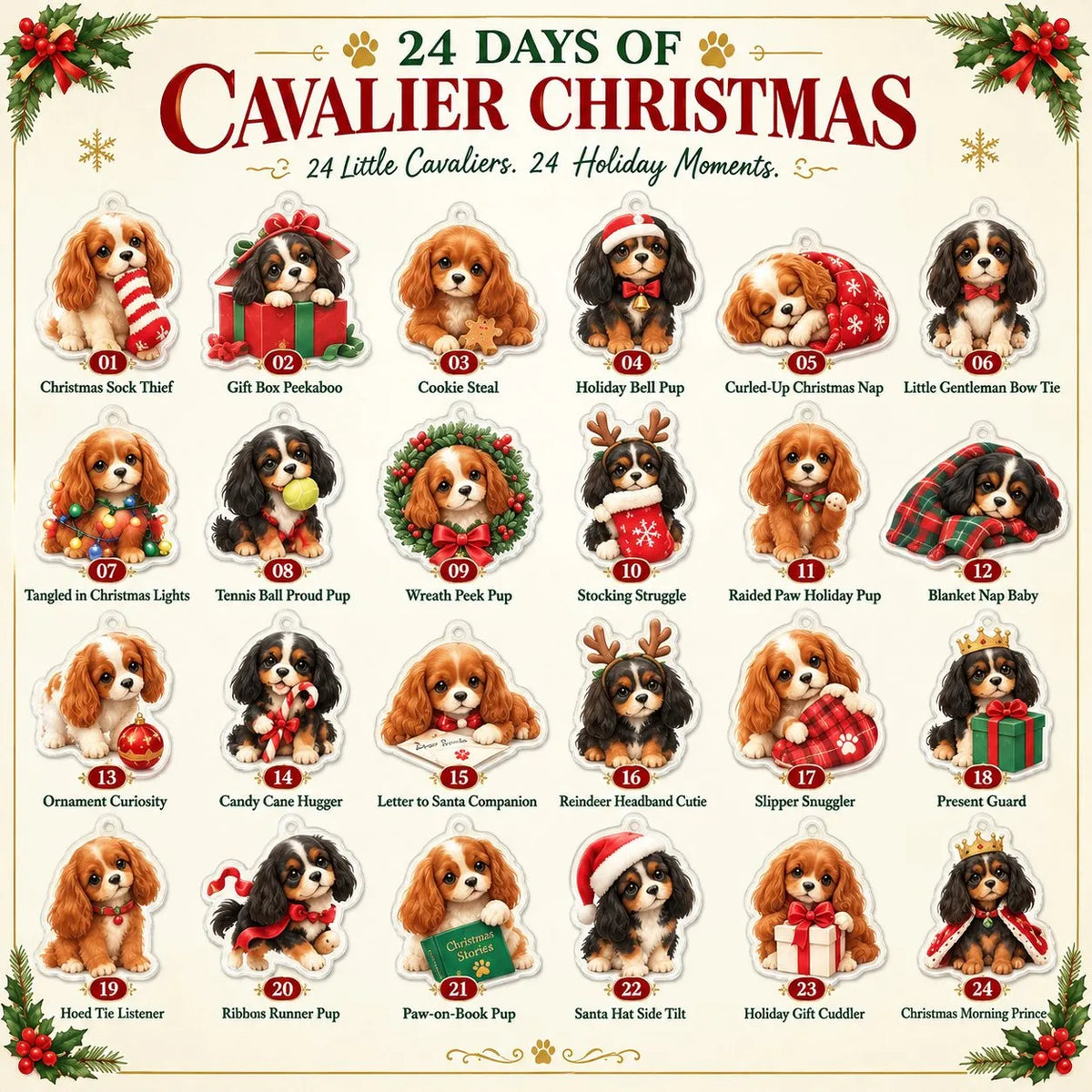 🐶 24 Days of Cavalier Christmas Advent Calendar 2026 – 24 Collectible Cavalier Surprises