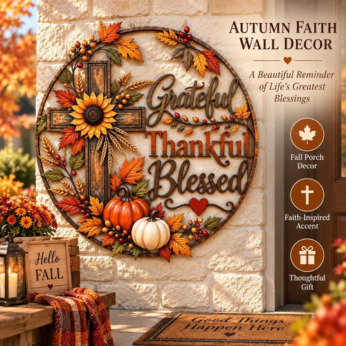 🍂 Grateful • Thankful • Blessed™ Fall Faith Wall Decor ✝️🌻