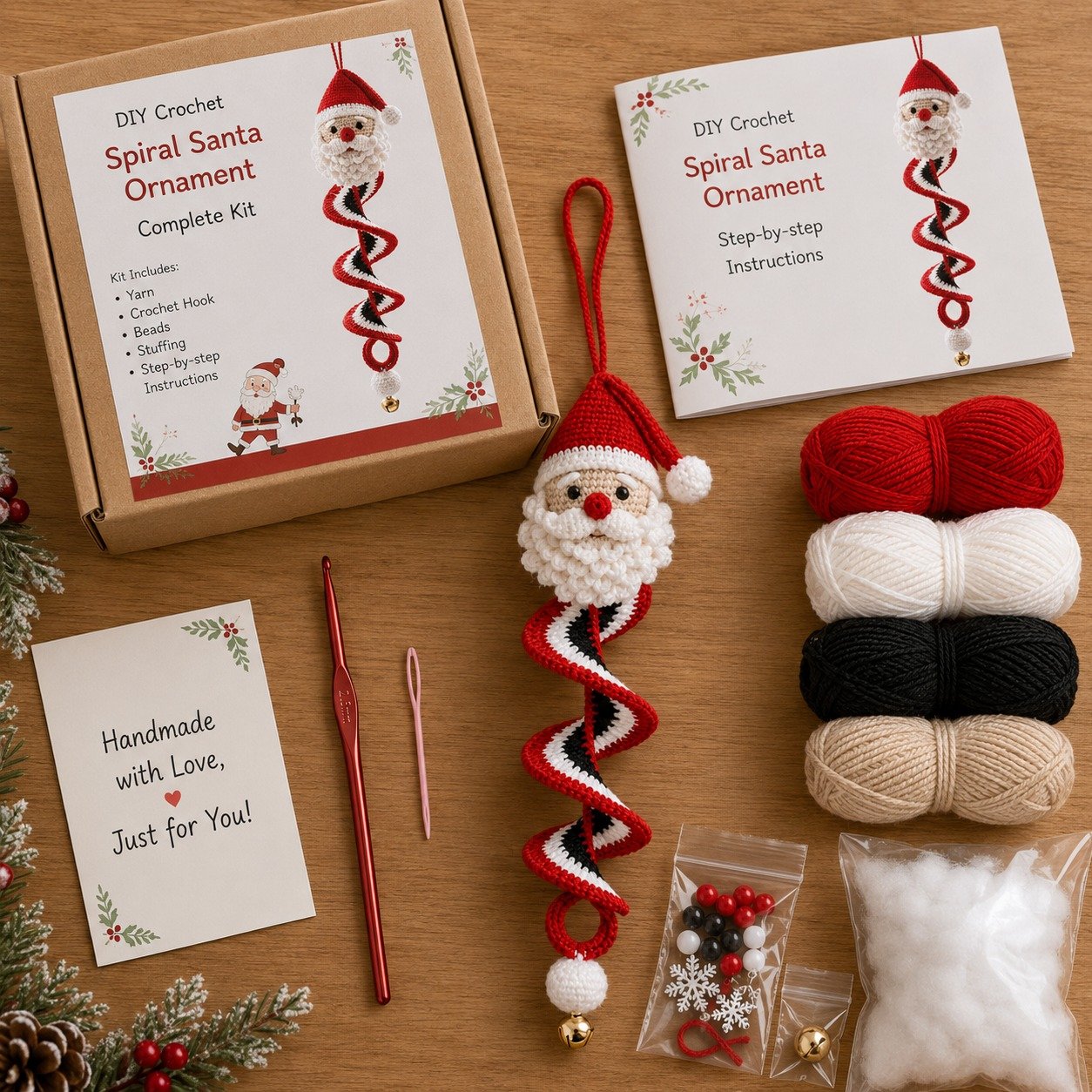 🔥HOT SALE 50% OFF - 🎅🌲Crochet Snowman Spiral Oranment DIY Kit
