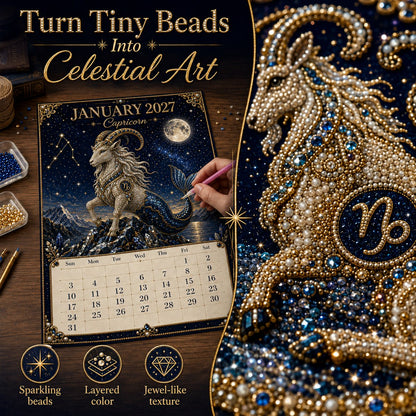 ⏳ Last Day 49% OFF – 🌙 Beginner-Friendly 2027 Twelve Zodiac Bead Art Calendar Kit | Complete Kit with Zodiac Design Base, Decorative Beads & Step-by-Step Guide Included 💕