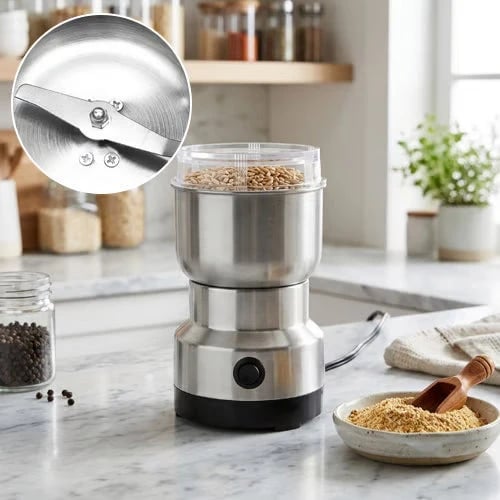 🌿 High-Speed Stainless Steel Grinder – Fresh Spice, Grain & Coffee Grinding ⚡