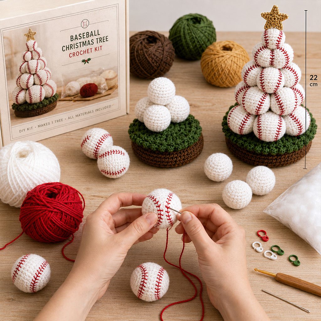 Sports Ball Christmas Tree Crochet Kit