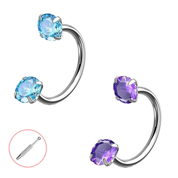 Buy 1 Get 1 Free⏰Horseshoe Gem Nose Ring – Internally Threaded & Comfortable