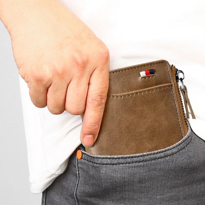 Men Wallet Zipper  Purse ( RFID PROTECTED )