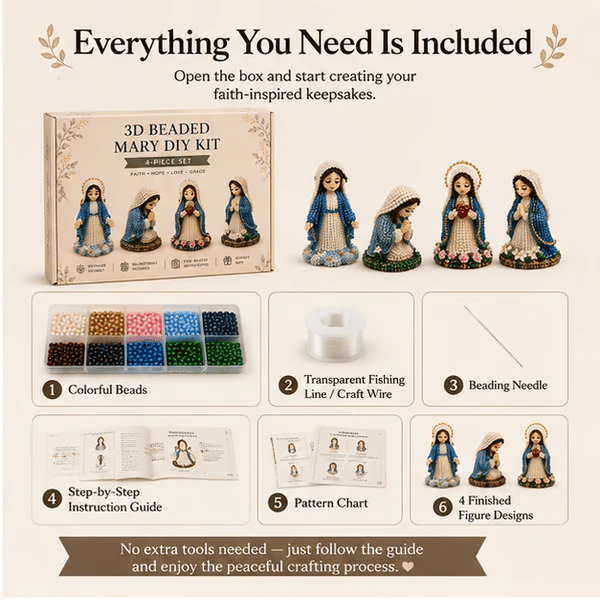 🔥 DIY Christian 3D Beaded Figurines Kit | Handmade Faith Craft for Prayer & Decoration