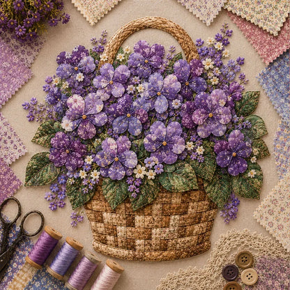 🌸Floral Basket Patchwork DIY Kit