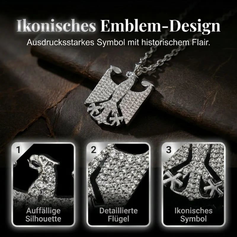 🦅🇩🇪 Halskette mit Bundesadler-Emblem! Trage deine Verbundenheit mit Stolz – edles Design, hochwertig verarbeitet. 🔥✨