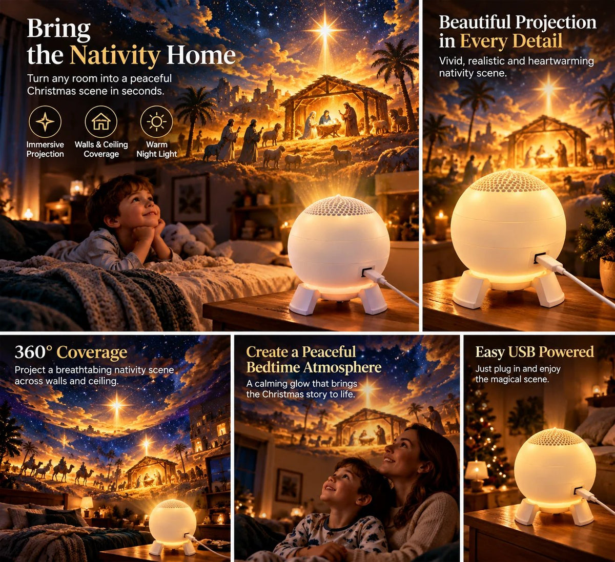 ✝️🌌 5D Nativity Starry Sky Projector | Bring Bethlehem Across Your Walls & Ceiling This Christmas ✨