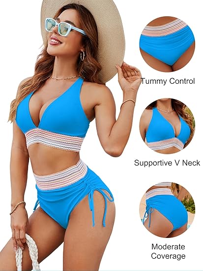 ⏳Last Day Promotion 49% OFF⛱️2026 High Waisted Tummy Control Color Block Bikini Sets