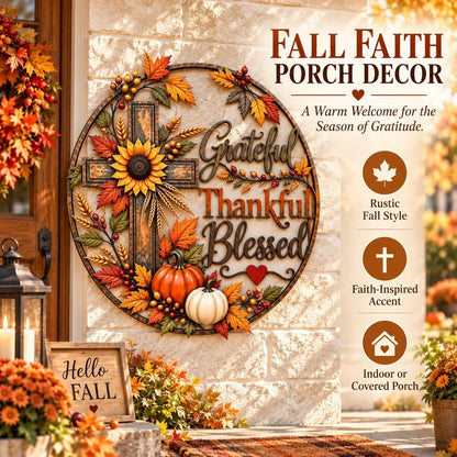 🍂 Grateful • Thankful • Blessed™ Fall Faith Wall Decor ✝️🌻