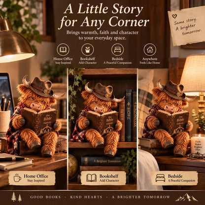 🔥⏳ Last Day 49% OFF – 🐮 Highland Cow Bible Nativity Figurine | Bookish Christmas Faith Décor for Shelves, Desks & Meaningful Gifts 🎄