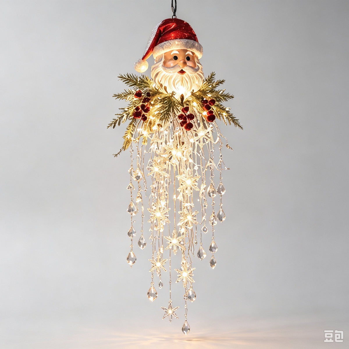 Crystal Cascade Christmas Light – Hanging Snowflake & Crystal LED Porch Décor ✨❄️