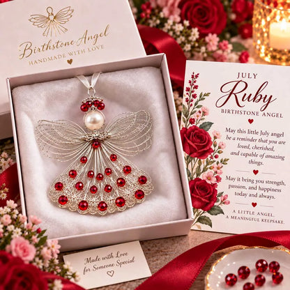 ⏳ Last Day 49% OFF – 👼Handmade Birthstone Angel Wire Ornament |12 Meaningful Birthstone Colors with Keepsake Card ✨