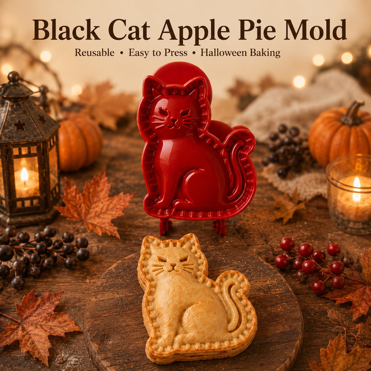 👻 Halloween Mini Pie Molds (Set of 8) – Easy Spooky Baking with Kids for Party Treats!