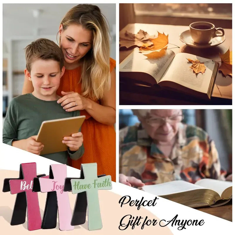 📖16 Pcs Magnetic Cross Bookmarks Gifts for Bible Study, Readers, Teachers, Students🌸✝️