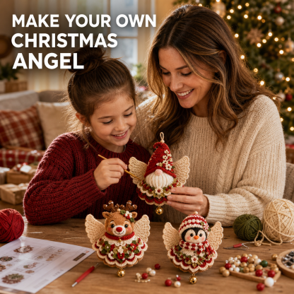 🔥49% Off Last Day🔥DIY Christmas Angel Crochet Ornament Kit – Handmade Holiday Tree Decoration