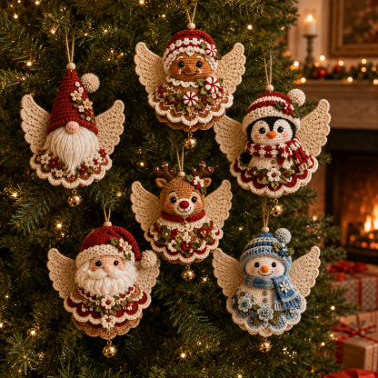 🔥49% Off Last Day🔥DIY Christmas Angel Crochet Ornament Kit – Handmade Holiday Tree Decoration