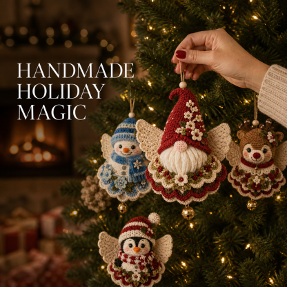 🔥49% Off Last Day🔥DIY Christmas Angel Crochet Ornament Kit – Handmade Holiday Tree Decoration