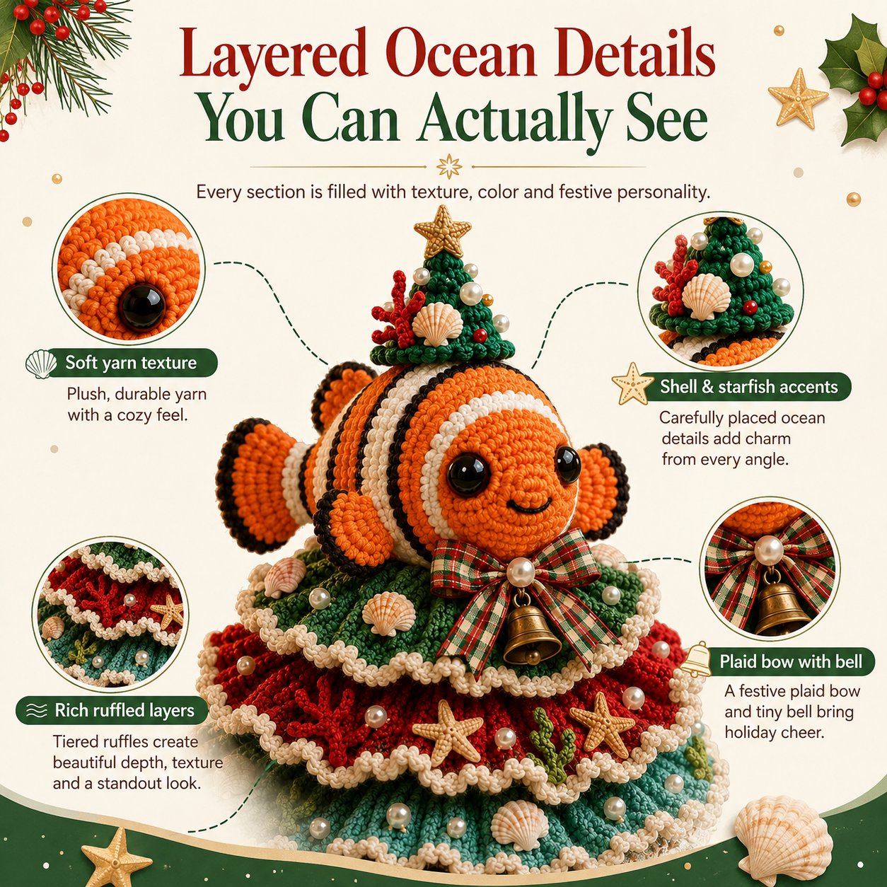 ⏳ Last Day 49% OFF – 🌊 Beginner-Friendly DIY Layered Ocean Christmas Yarn Art Kit Collection | Complete Kit with All Tools & Step-by-Step Guide Included 💕