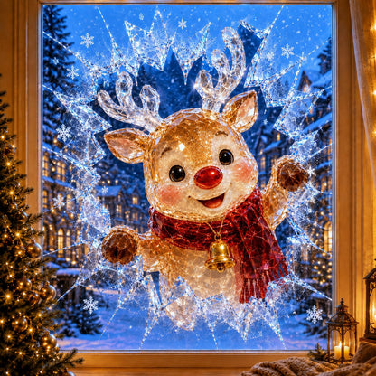 Christmas Window Decal Stickers - Reusable Festive Holiday Glass Decorations