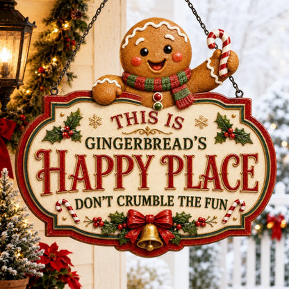 🎅Last Day 49% OFF – Christmas Happy Place Hanging Sign