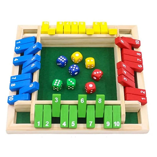 SHUT THE BOX-WOODEN DICE BOARD GAME
