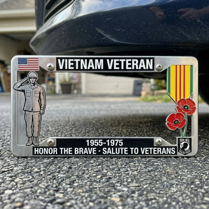 Vietnam Veteran Tribute License Plate Frame | Perfect for Front & Rear Use