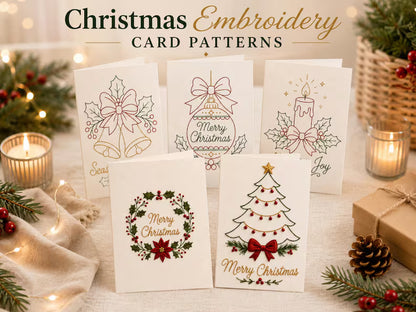 🌲 🪡 Christmas Hand Embroidery Card DIY Kit | Stitch Your Way Into the Christmas Spirit ✨ 🎁