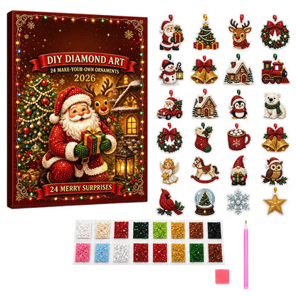 🎄2026 DIY Diamond Painting Advent Calendar – 24 Handmade Christmas Ornament Craft Kit