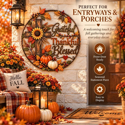 🍂 Grateful • Thankful • Blessed™ Fall Faith Wall Decor ✝️🌻