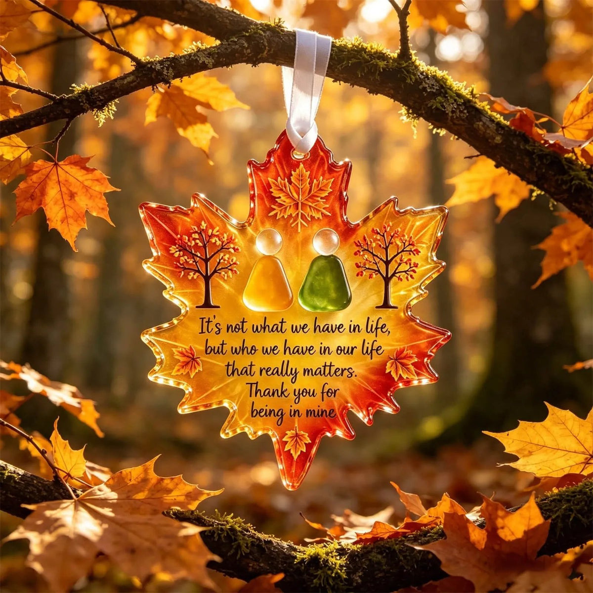 🍁 ❤️ Maple Leaf Friendship Sea Glass Keepsake