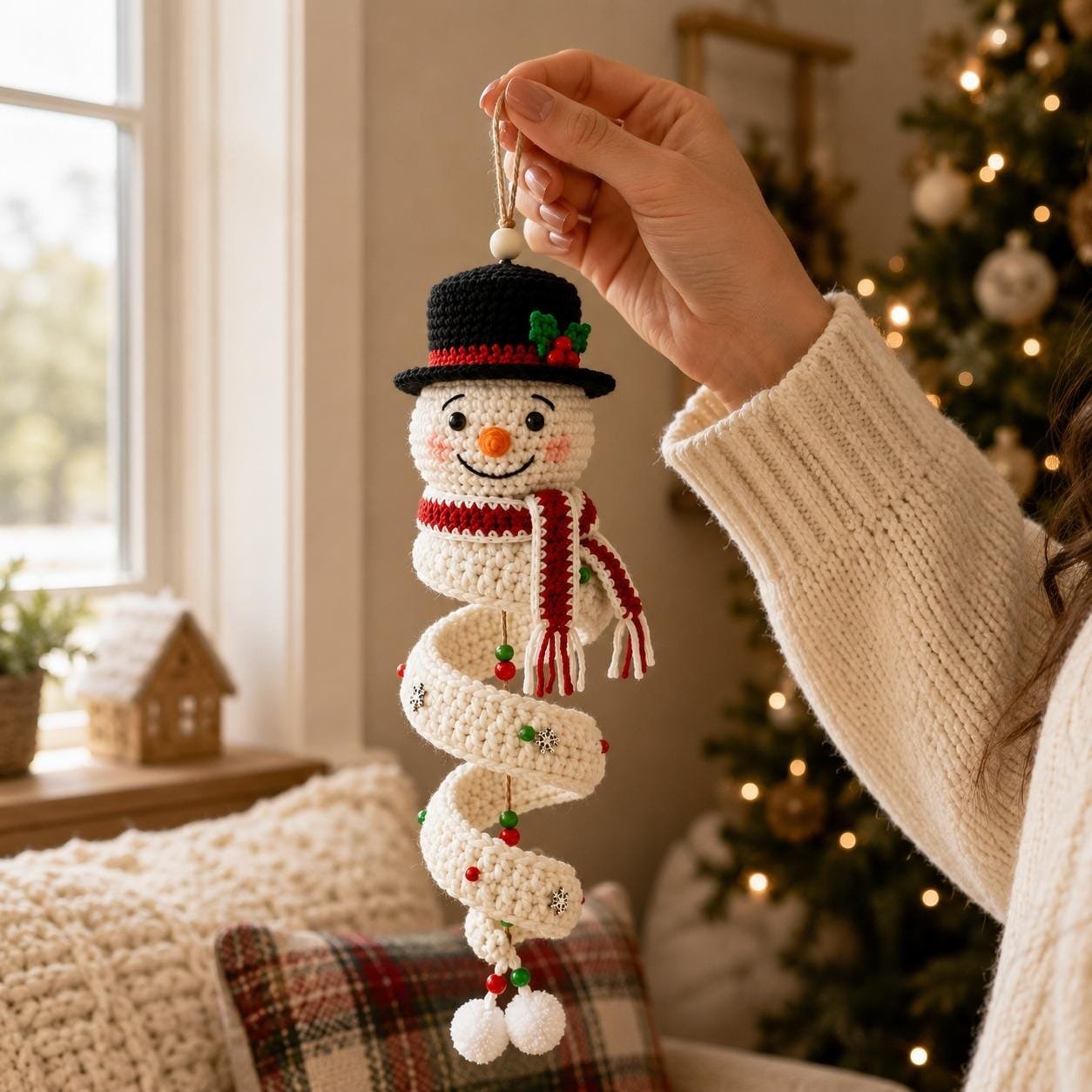 🔥HOT SALE 50% OFF - 🎅🌲Crochet Snowman Spiral Oranment DIY Kit