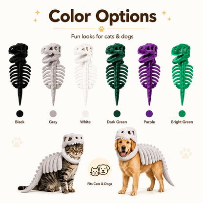 🦖 Halloween Season Sale 50% OFF– Glow-in-the-Dark Dinosaur Skeleton Pet Costume