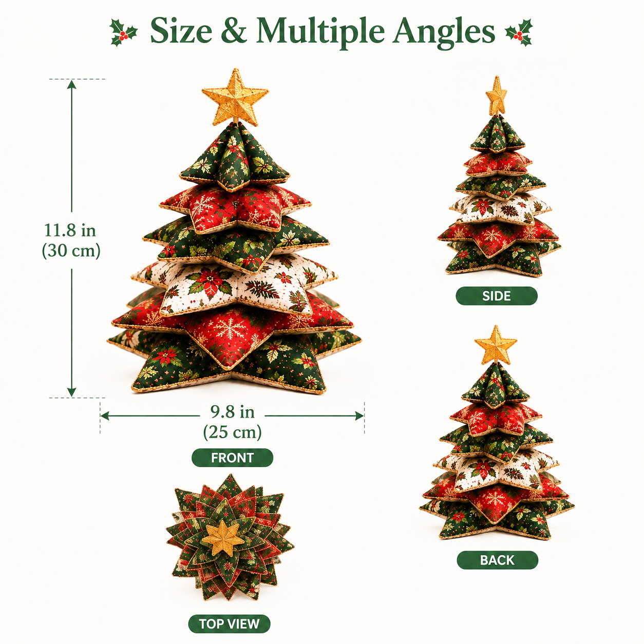 🎄 Christmas Star Pillow Tree Sewing Kit